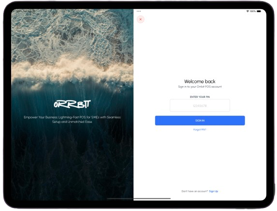 ORRBIT POS Secure Sign In Interface